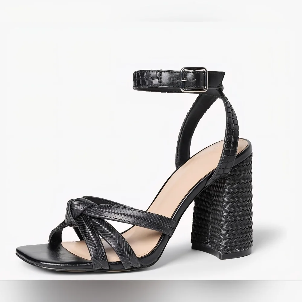The Drop Women's Renalda Woven Chunky Heel Sandal #1211